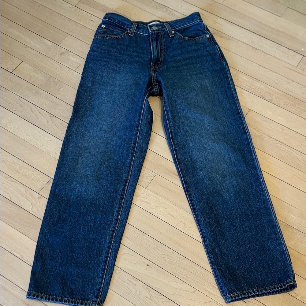 Levi's Women's Relaxed Straight-Leg Jeans in Dark Blue Denim